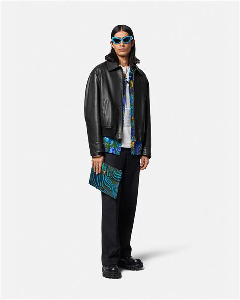 versace make it happen leather jacket|net a porter Versace jacket.